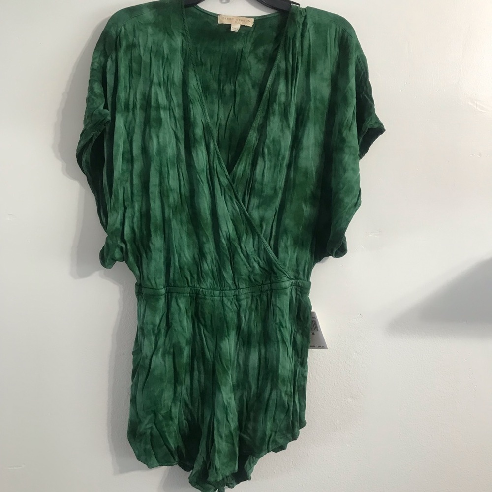 Green dragon romper shorts tide died sz